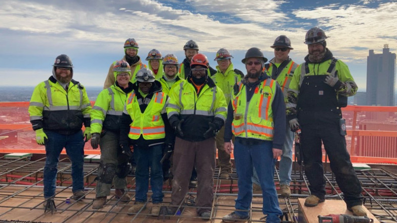Group of Mid-City Electric employees at worksite